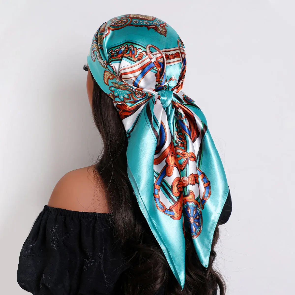 Women's Satin Hair Scarf | Luxury Square Silk Foulard, Hijab & Neckerchief