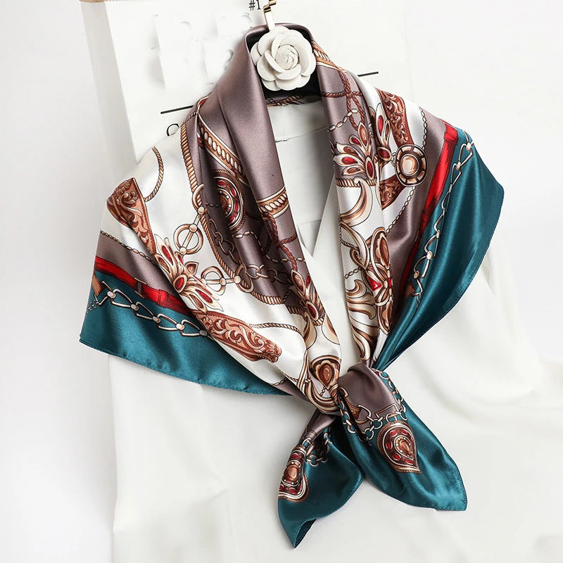 Women's Square Silk Scarf | Hijab, Shawl & Beach Bandana