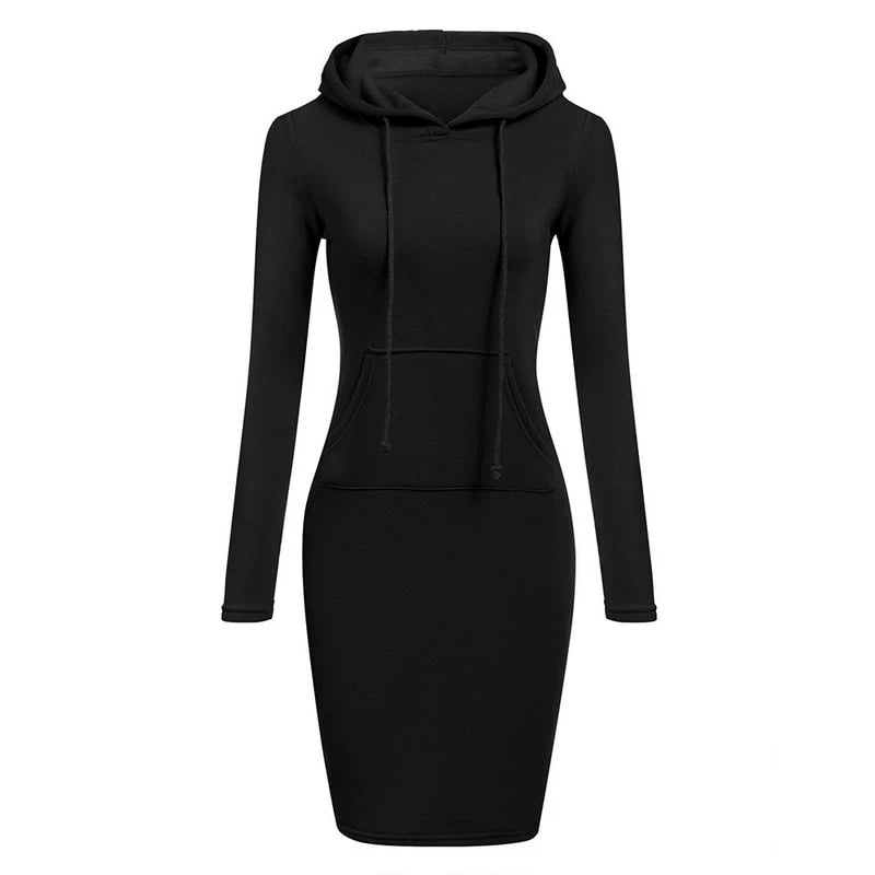 Women's Cozy Hooded Sweatshirt Dress