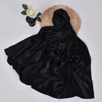 Women's Square Satin Scarf | Silk Feel Hijab, Headband & Shawl