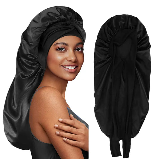 Women's Bowknot Satin Bonnet | Long Hair Sleep Cap with Bow Detail
