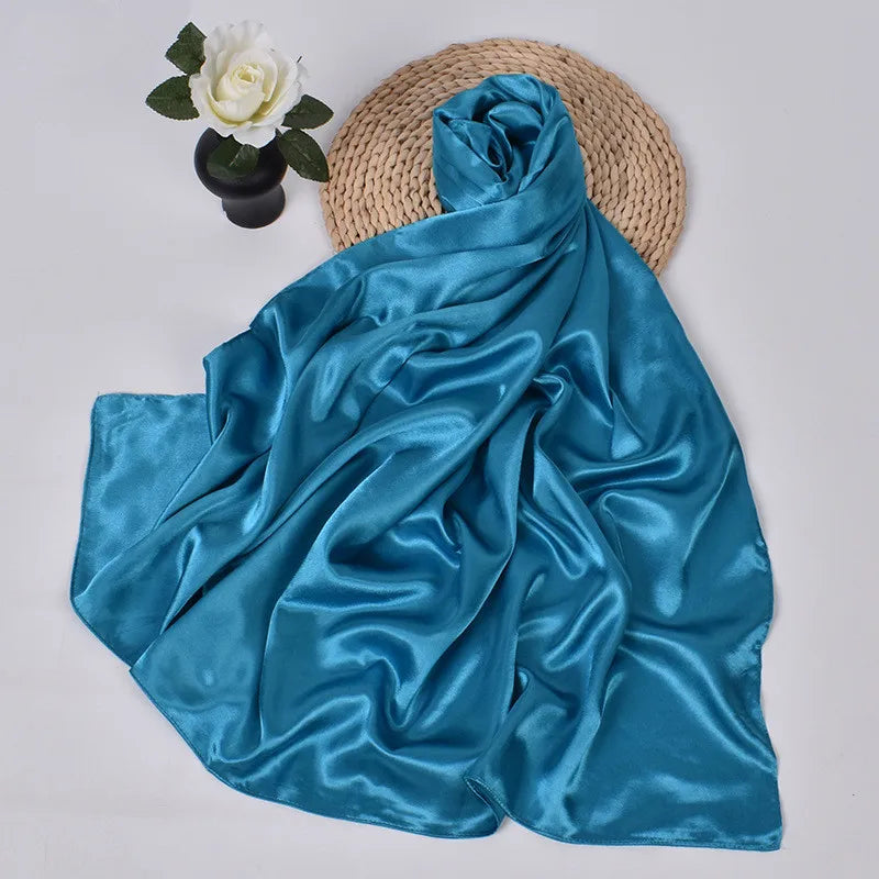 Women's Square Satin Scarf | Silk Feel Hijab, Headband & Shawl