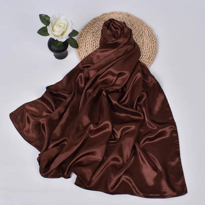 Women's Square Satin Scarf | Silk Feel Hijab, Headband & Shawl