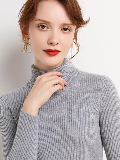 Slim Fit Turtleneck Knit Sweater