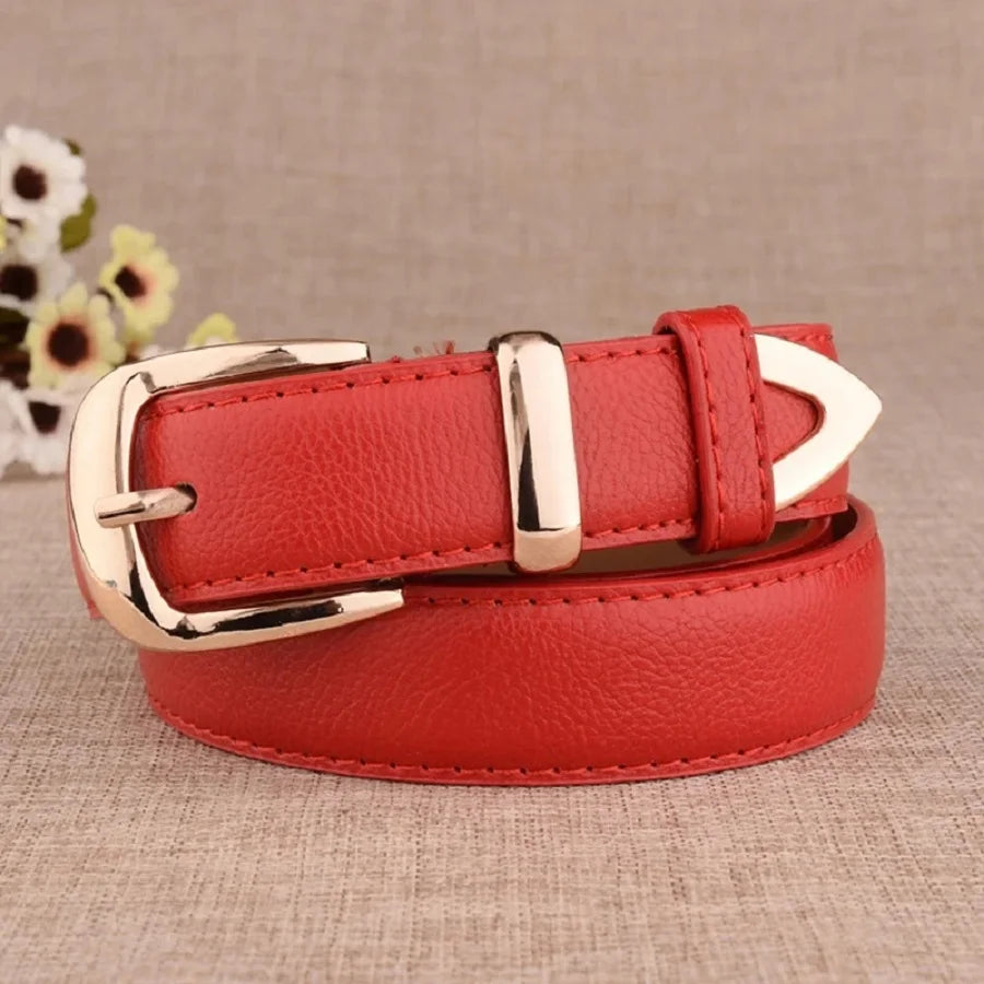 Women's Trouser Belt | PU Leather Pin Buckle Waist Strap