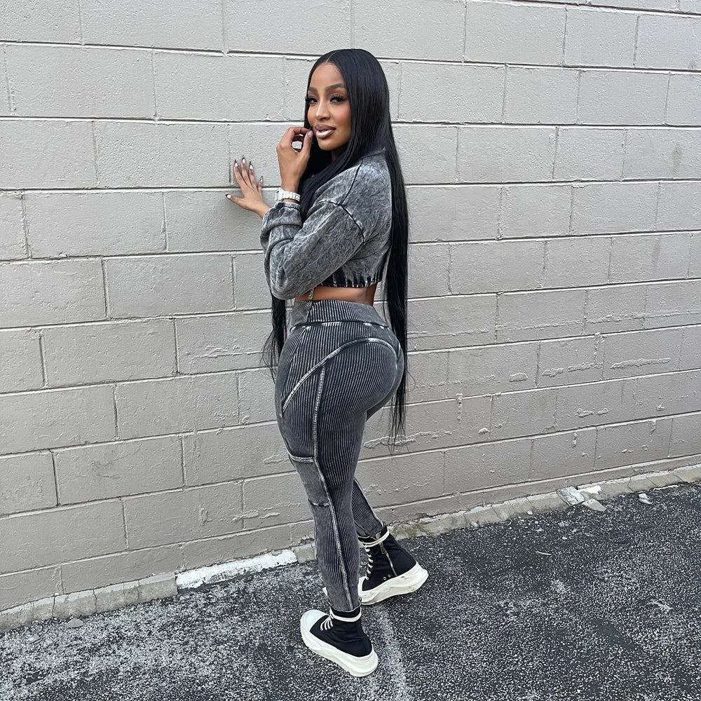 Women's Cropped Zip Jacket and Pants Set