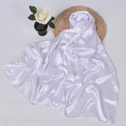 Women's Square Satin Scarf | Silk Feel Hijab, Headband & Shawl