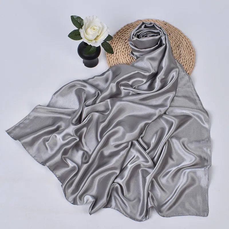 Women's Square Satin Scarf | Silk Feel Hijab, Headband & Shawl