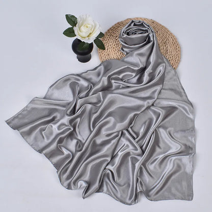 Women's Square Satin Scarf | Silk Feel Hijab, Headband & Shawl