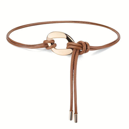 Women's Tie Knot Belt | Retro Thin Waistband for Shirts & Coats