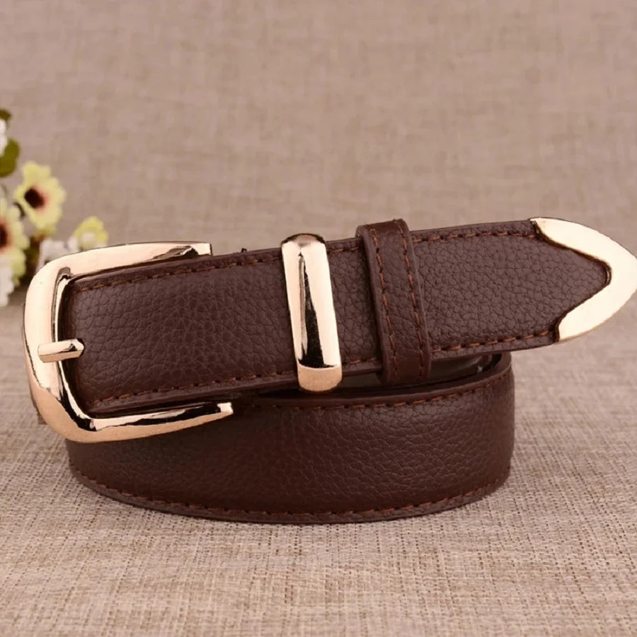 Women's Trouser Belt | PU Leather Pin Buckle Waist Strap