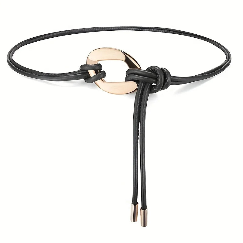 Women's Tie Knot Belt | Retro Thin Waistband for Shirts & Coats
