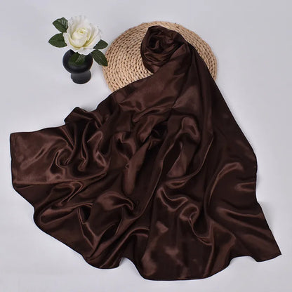 Women's Square Satin Scarf | Silk Feel Hijab, Headband & Shawl