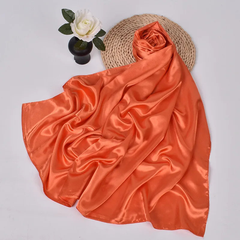 Women's Square Satin Scarf | Silk Feel Hijab, Headband & Shawl